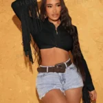 Camisa Crop Con Flecos