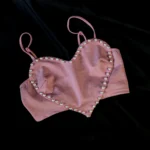 Top Rosa Con Perlas
