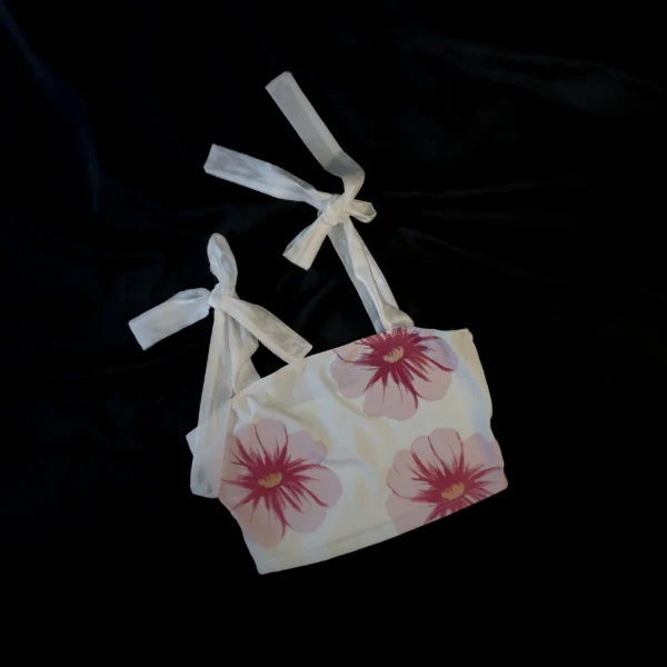 Top Floreado Con Lazos