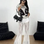 Pantalon De Encaje Blanco