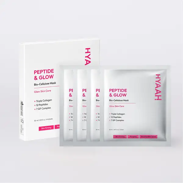 HYAAH Peptide & Glow | Mascarilla Facial de Biocelulosa con Péptidos y Colágeno